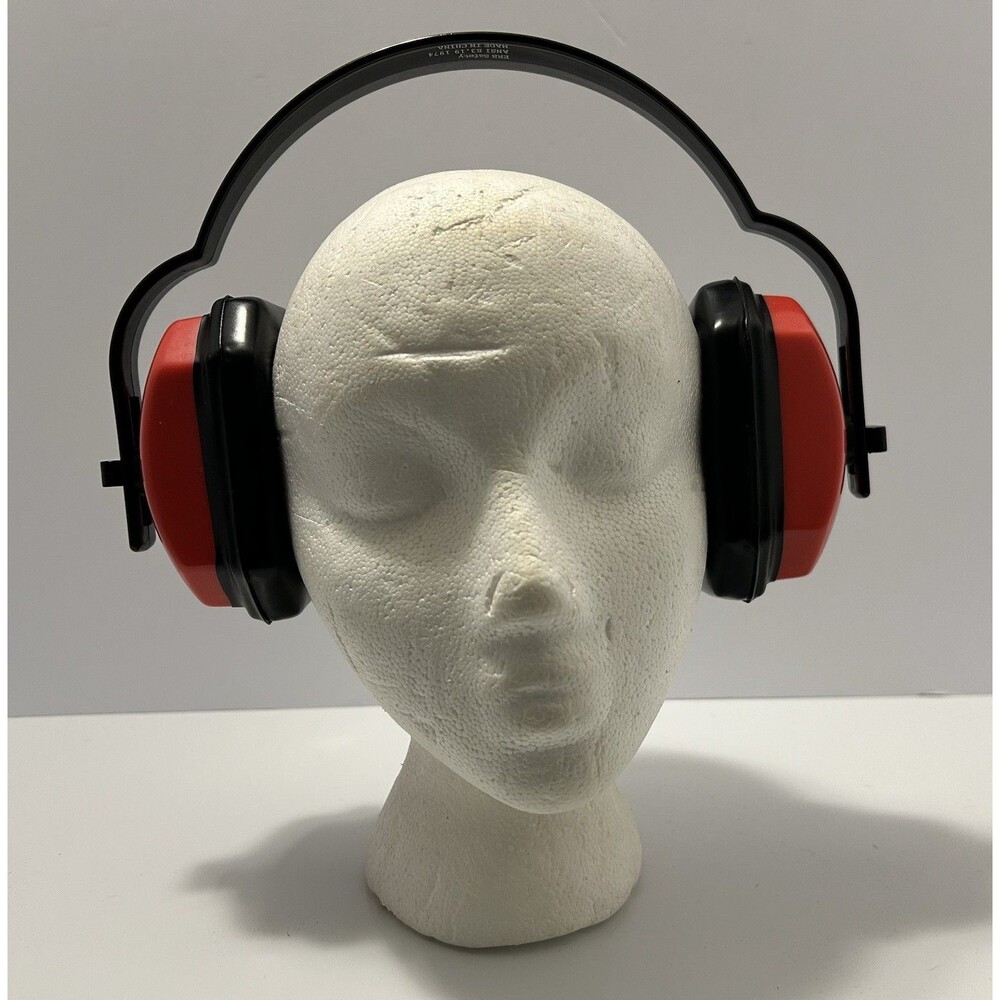 ERB Safety Ear Muffs Hearing Noise Protection Adjustable Red